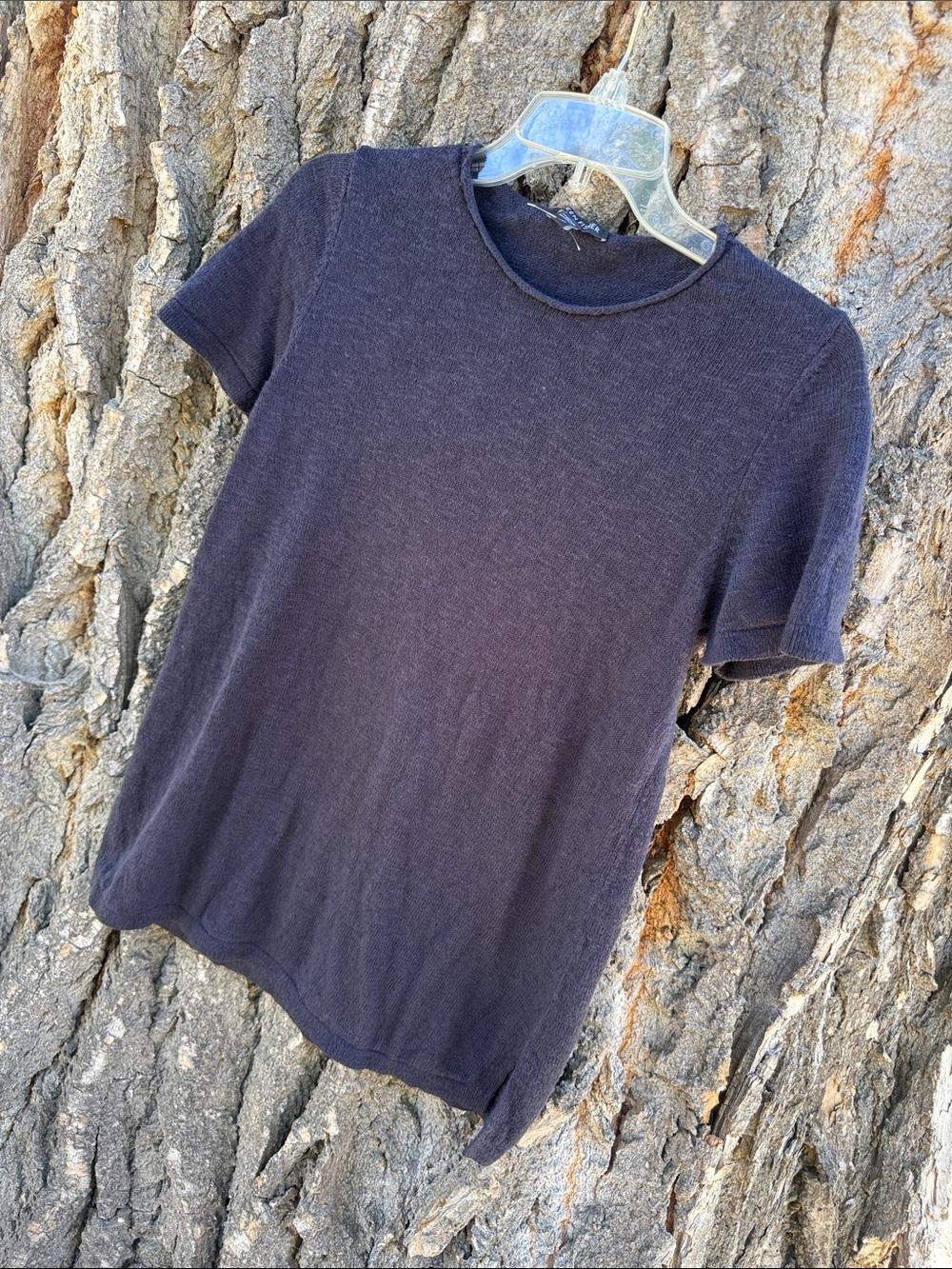 Eileen fisher organic cotton linen blend top knit